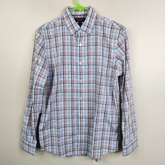 Banana Republic Mens Long Sleeve Non Iron Slim Fit Plaid Button Down Shirt Small - Picture 1 of 5